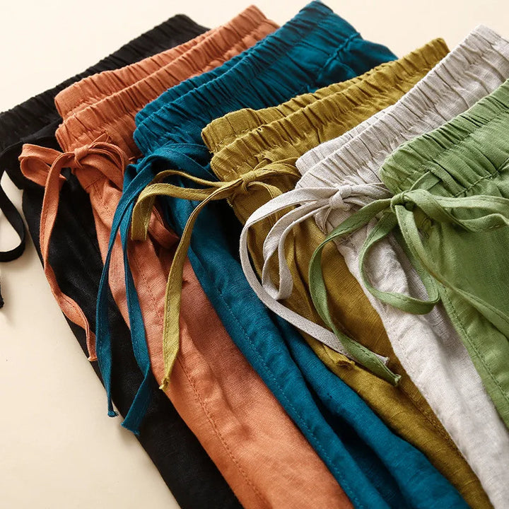 Morgan & Brooke | Ruffled Hem Linen Shorts