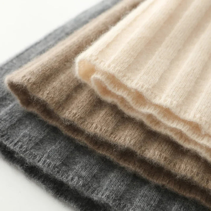 Morgan & Brooke | Charcoal A-Line Knit Merino Wool Skirt