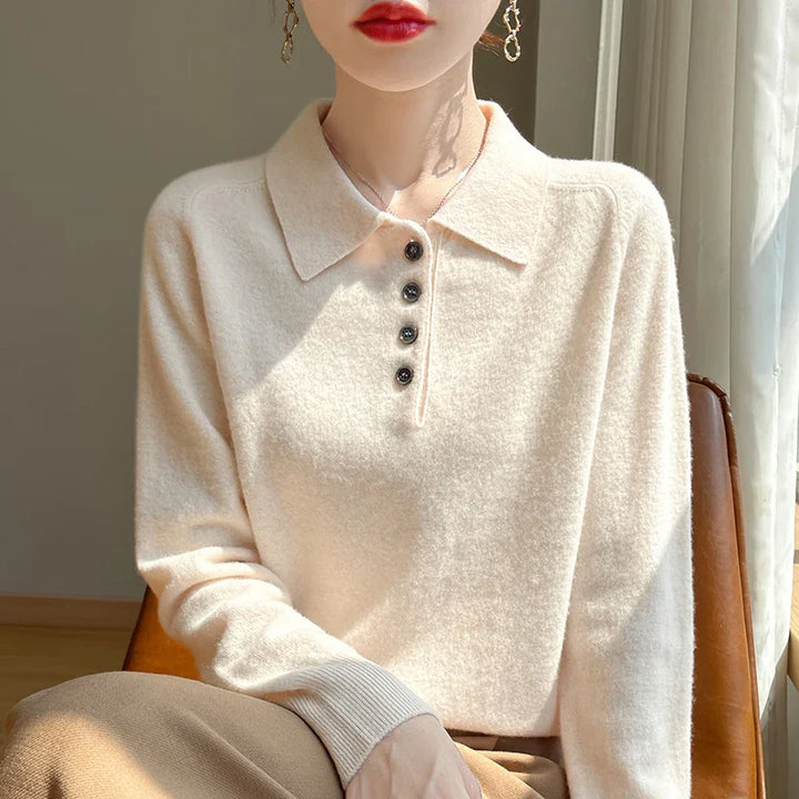Morgan & Brooke | Polo Collar Wool Sweater