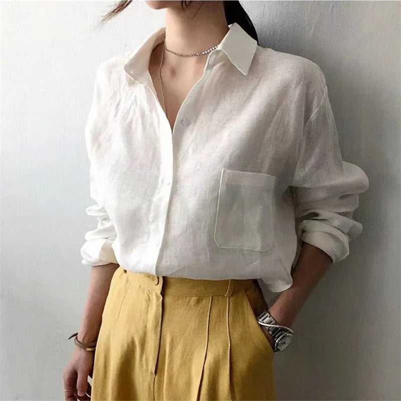 Morgan & Brooke | Open-Collar Linen Shirt