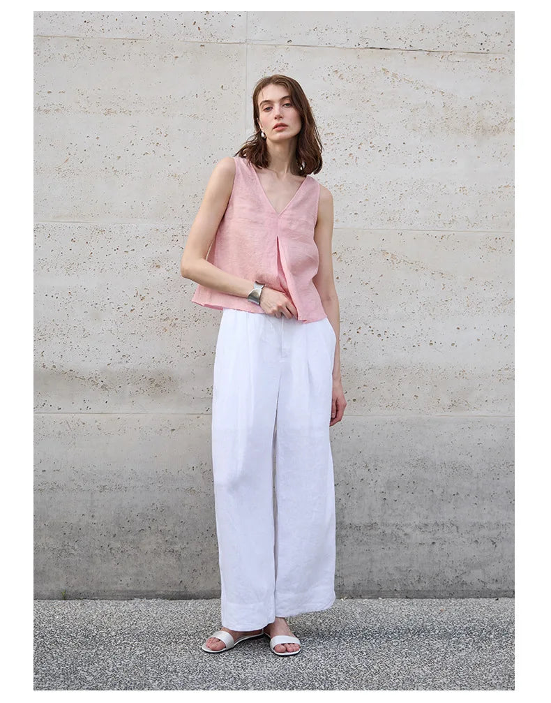 Morgan & Brooke | Light Blue Reversible Chambray-Linen Vest