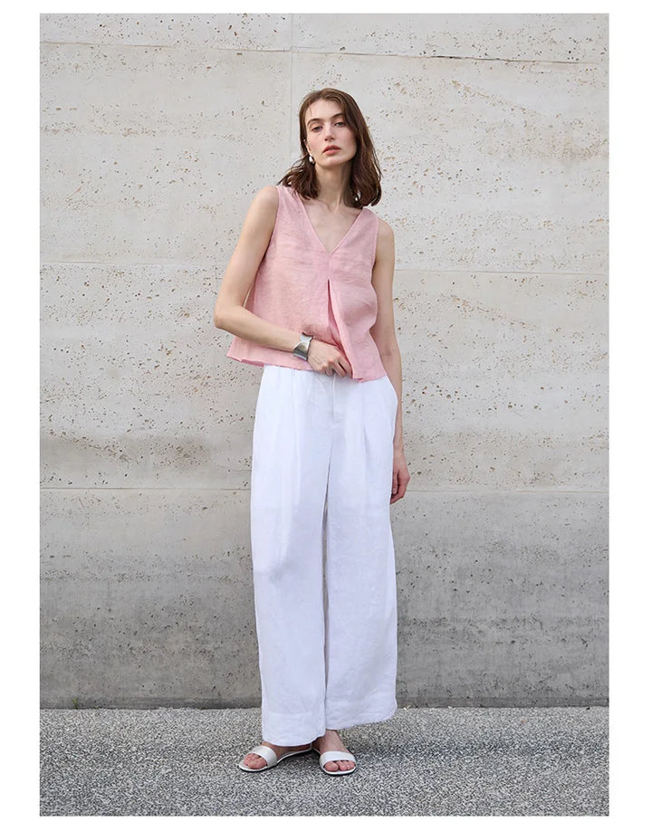 Morgan & Brooke | Light Blue Reversible Chambray-Linen Vest