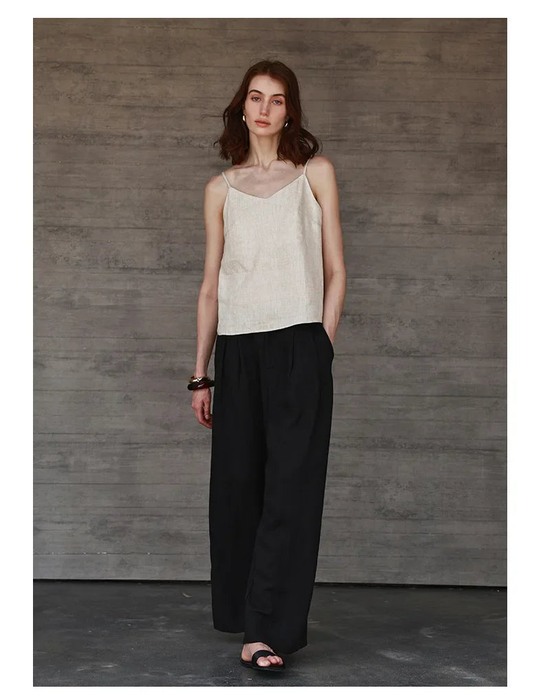 Morgan & Brooke | V-Neck Linen Camisole Top