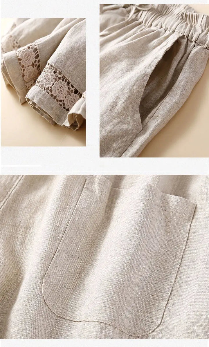 Morgan & Brooke | Embroidered Linen Shorts