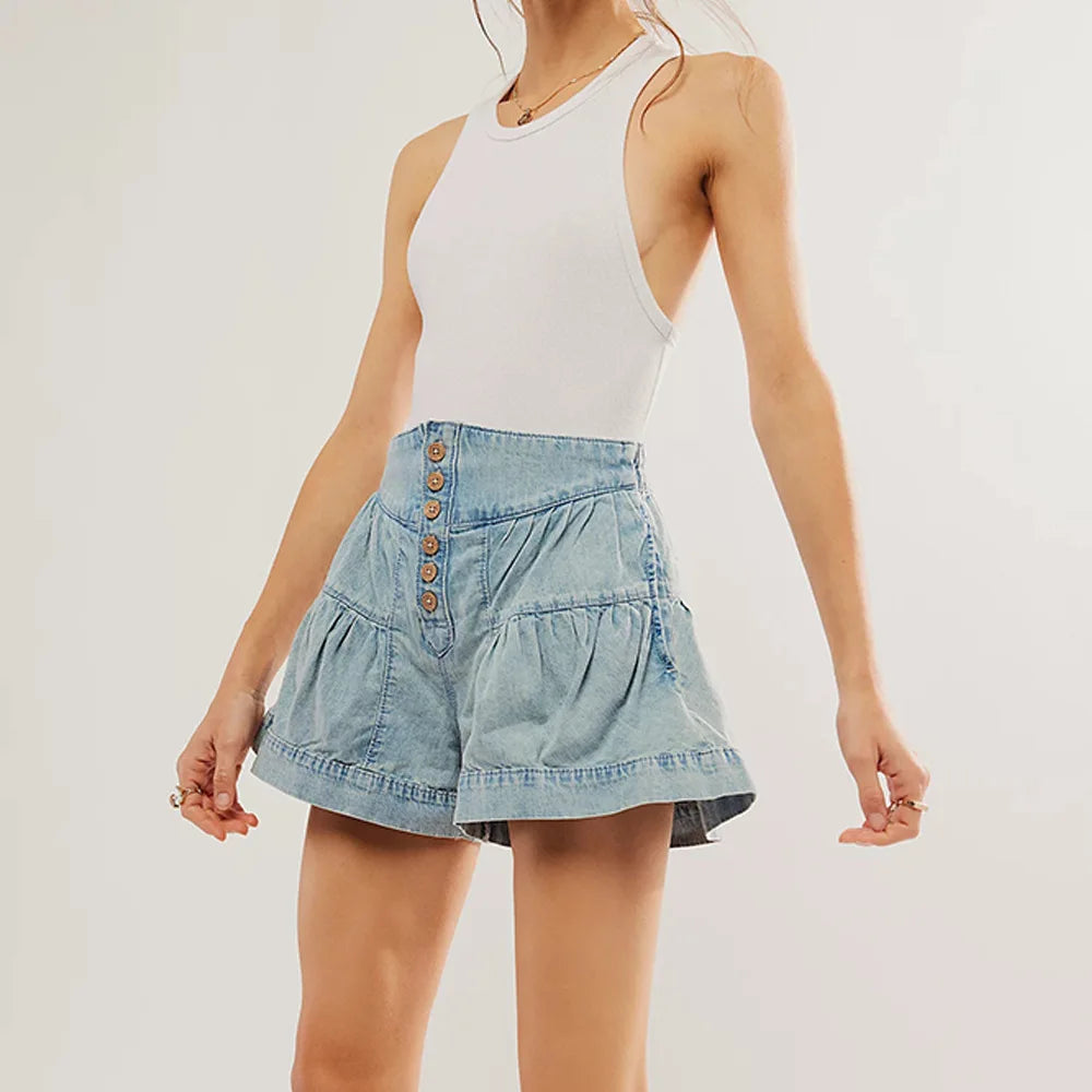 Morgan & Brooke | Navy High-Waist Tailored Cotton-Twill Shorts