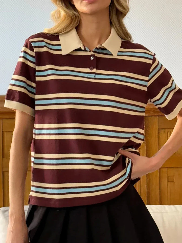 Morgan and Brooke | Stripe Polo Tee