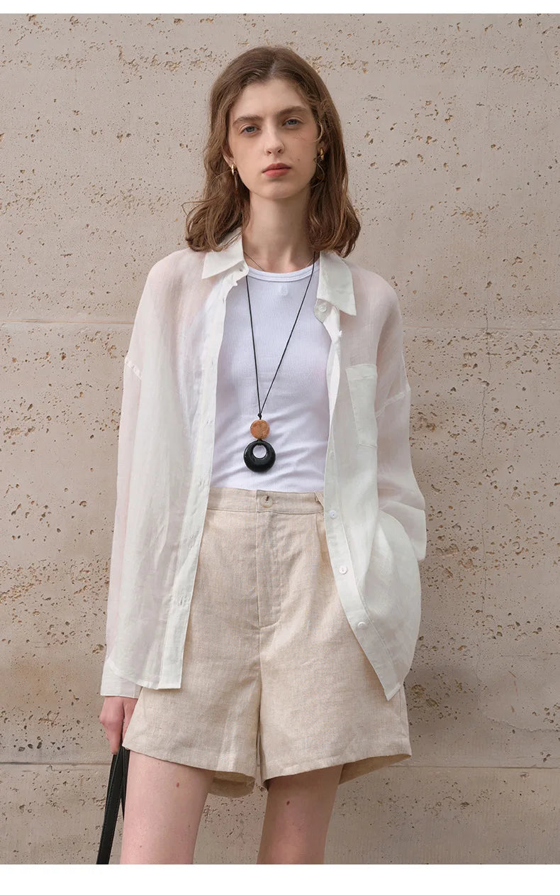 Morgan & Brooke | Sheer Oversized Ramie Shirt