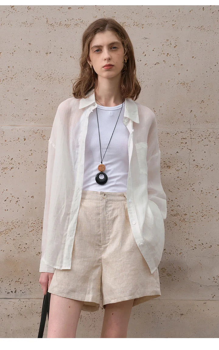 Morgan & Brooke | Sheer Oversized Ramie Shirt