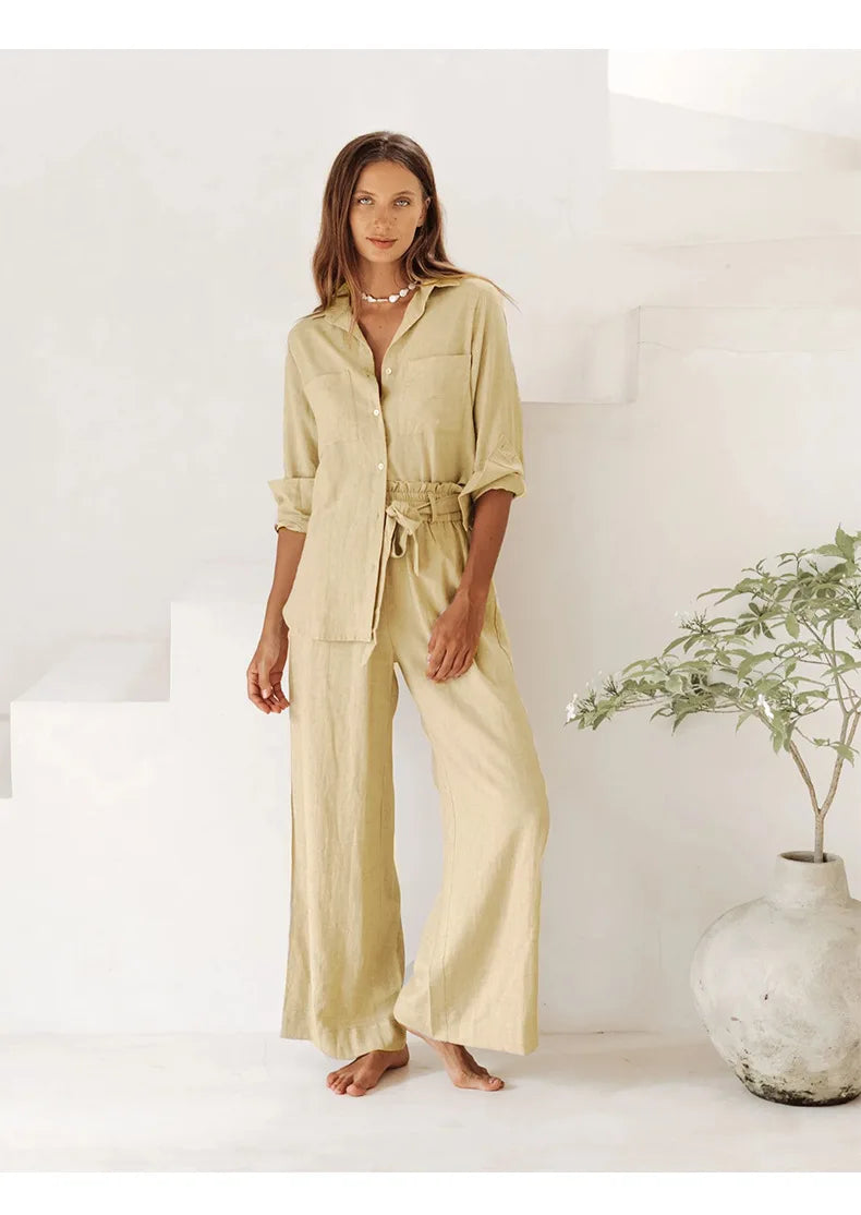 Morgan & Brooke | Oversized Patch-Pocket Linen Shirt