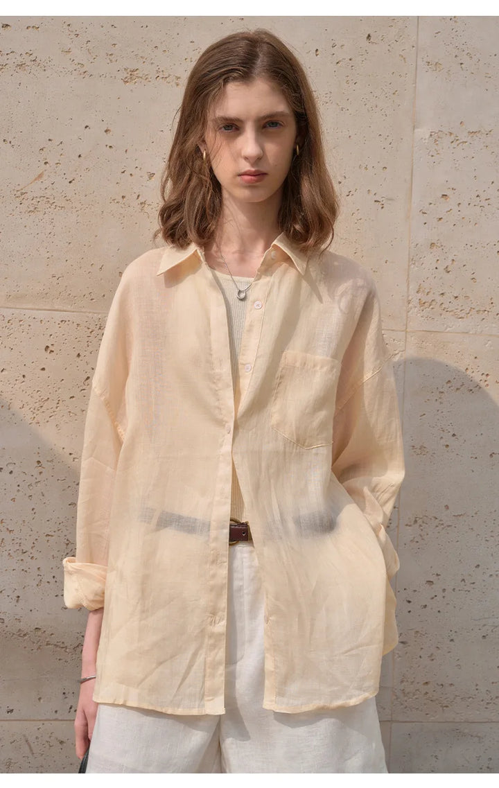 Morgan & Brooke | Sheer Oversized Ramie Shirt