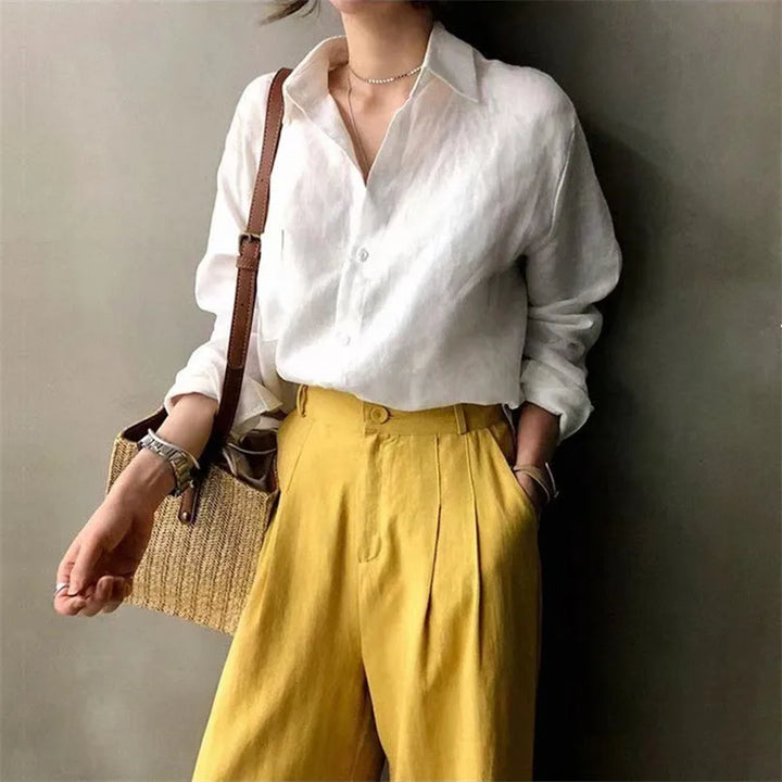 Morgan & Brooke | Open-Collar Linen Shirt