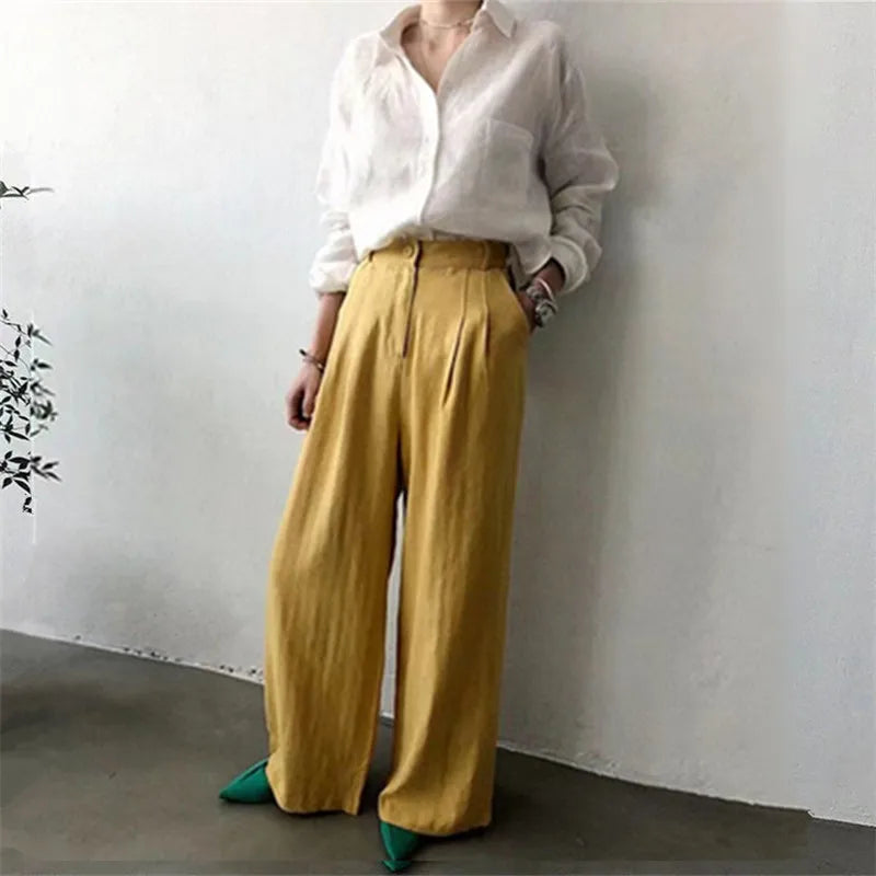 Morgan & Brooke | Open-Collar Linen Shirt
