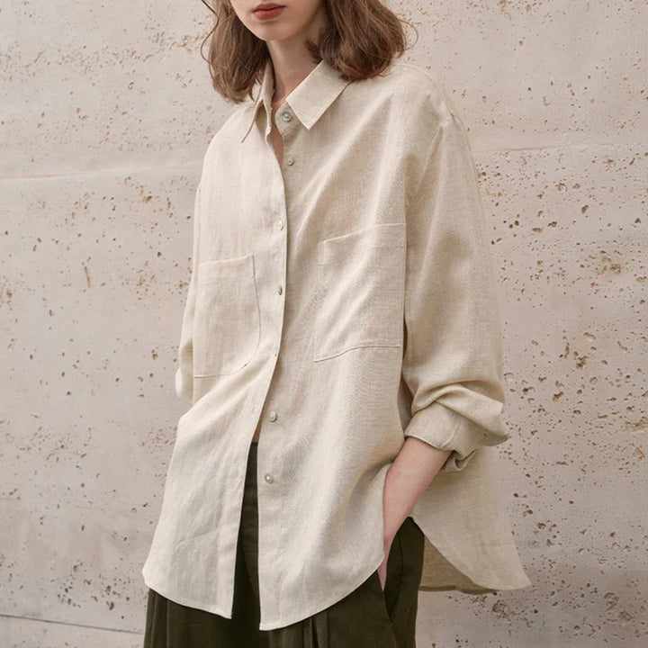 Morgan & Brooke | Oversized Patch-Pocket Linen Shirt