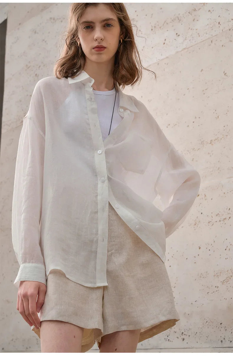 Morgan & Brooke | Sheer Oversized Ramie Shirt