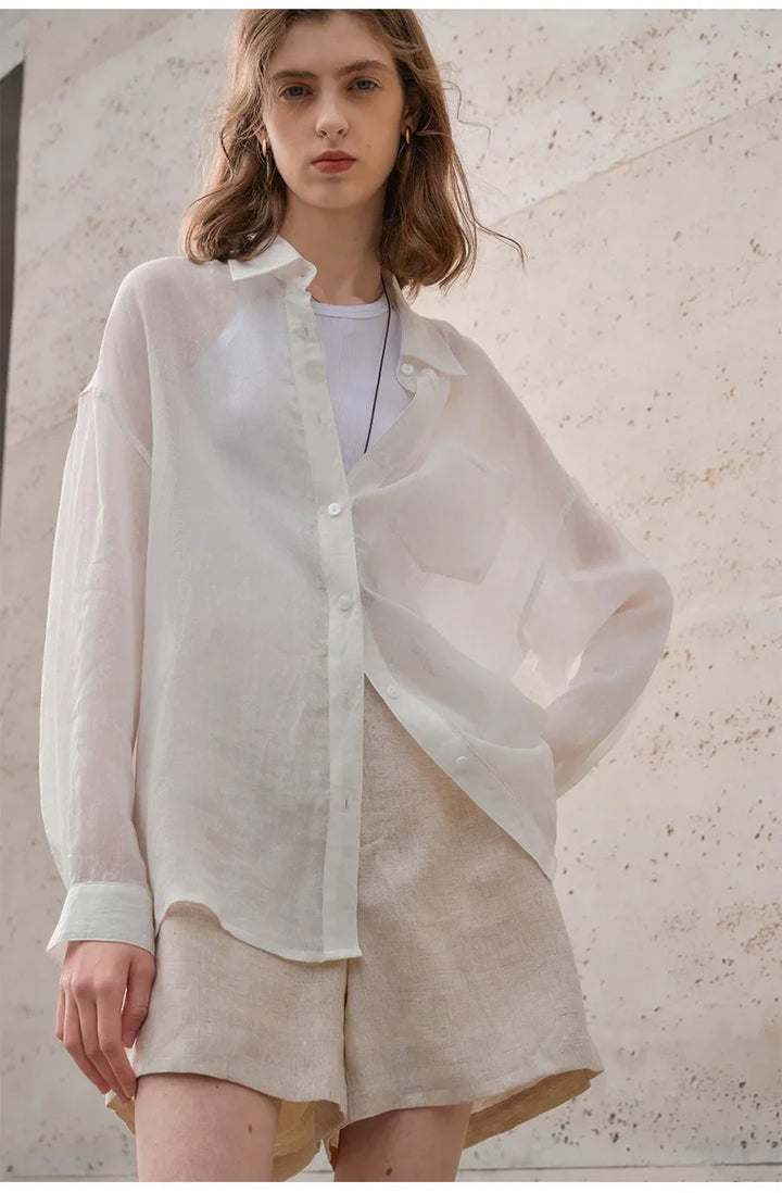 Morgan & Brooke | Sheer Oversized Ramie Shirt