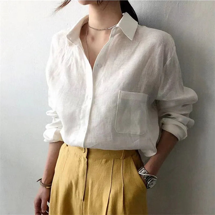 Morgan & Brooke | Open-Collar Linen Shirt