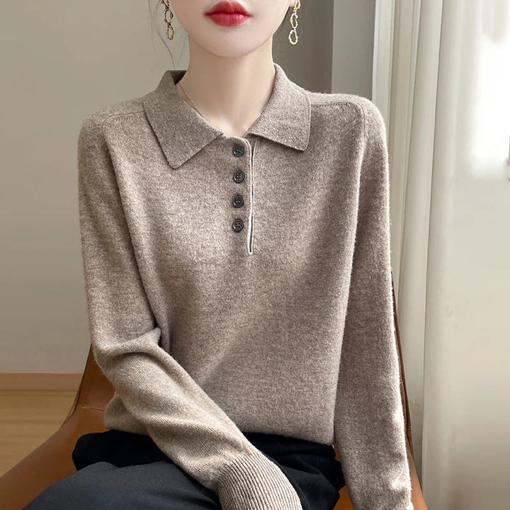 Morgan & Brooke | Polo Collar Wool Sweater