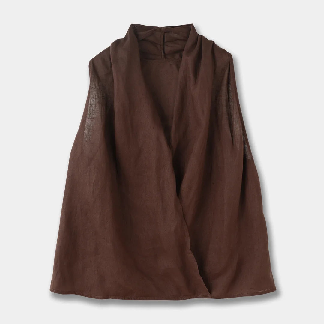 Morgan & Brooke | Draped Sleeveless Linen Vest