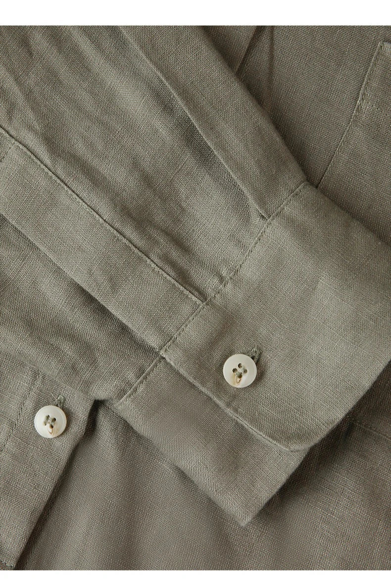 Morgan & Brooke | Natural Cropped Button-Up Linen Overshirt