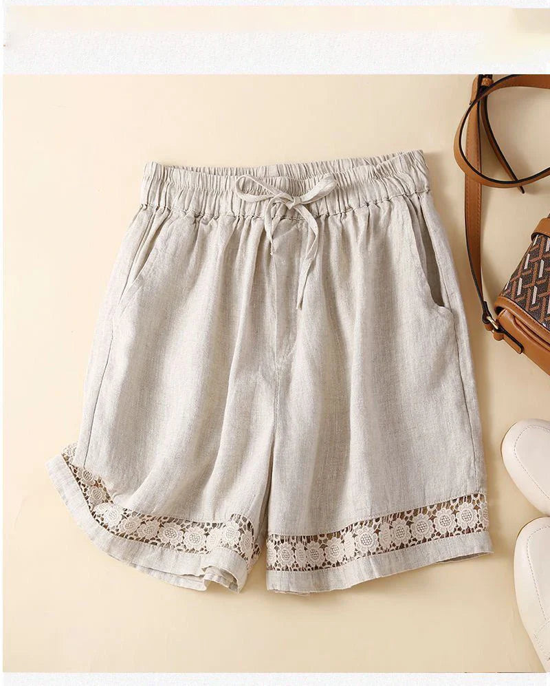 Morgan & Brooke | Embroidered Linen Shorts