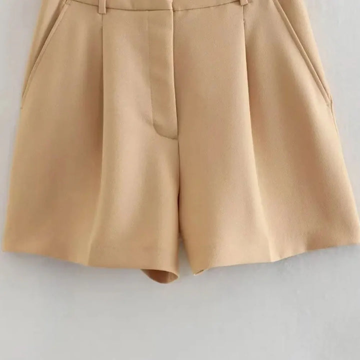 Morgan & Brooke | Sand Relaxed Fit Drawstring Cotton-Blend Shorts