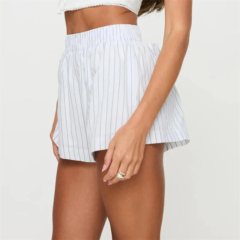 Morgan & Brooke | High-Waist Linen-Blend Shorts