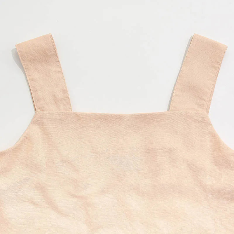 Morgan & Brooke | Square-Neck Cropped Linen Tank