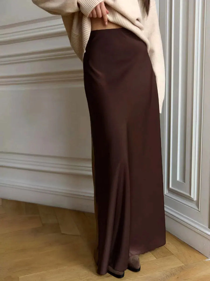 Morgan & Brooke | Fishtail Satin Maxi Skirt