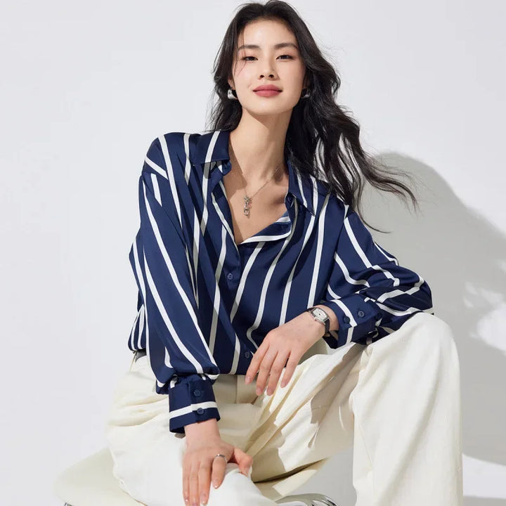 Morgan and Brooke | | Satin Blouse | Stripe