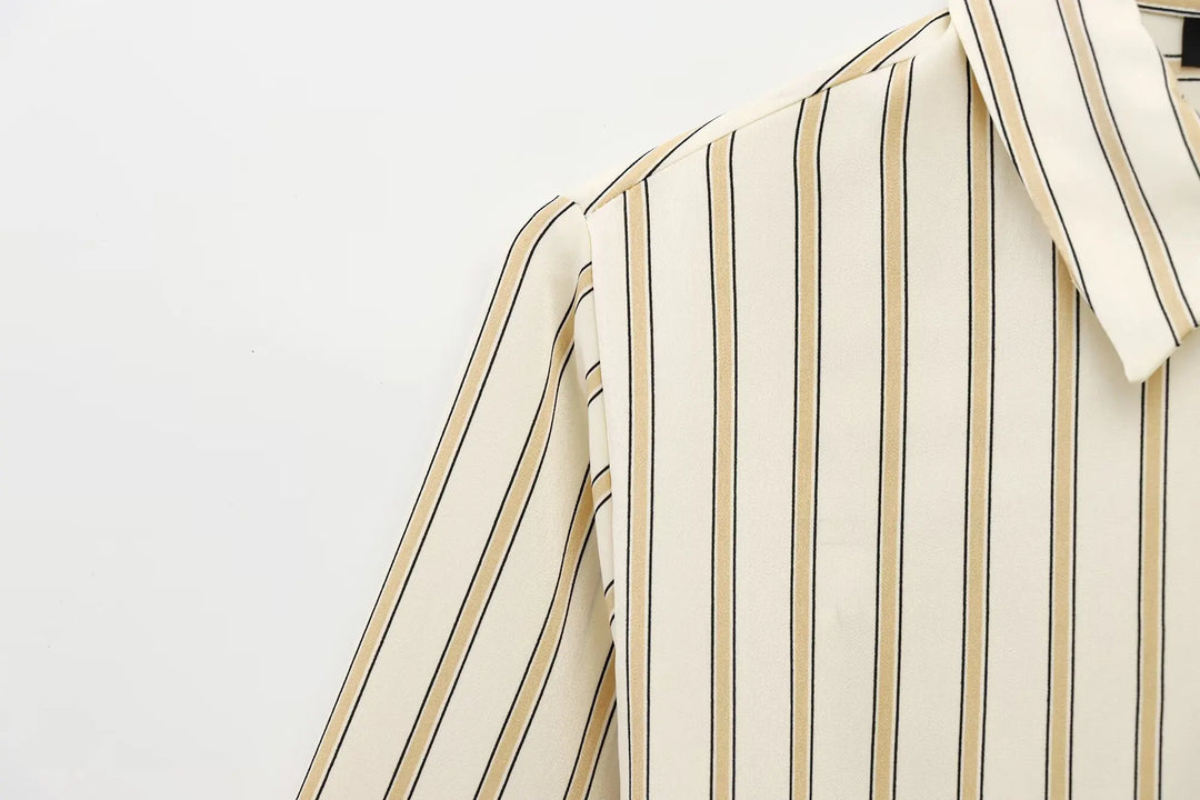 Morgan and Brooke | Striped Button-Up Blouse