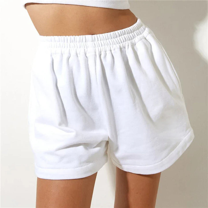Morgan & Brooke | Cloud White High-Waist Relaxed Cotton Shorts
