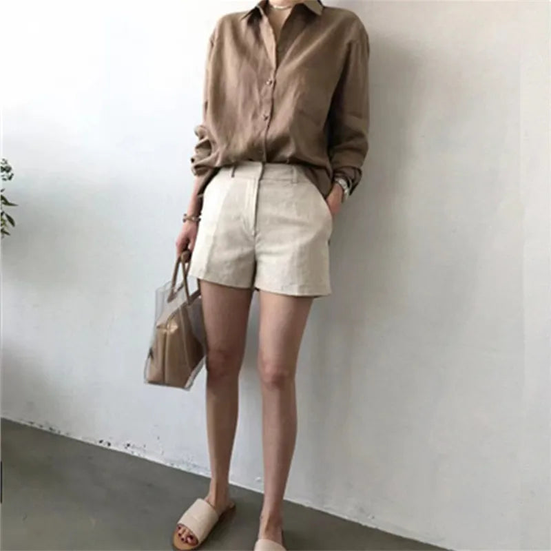 Morgan & Brooke | Open-Collar Linen Shirt