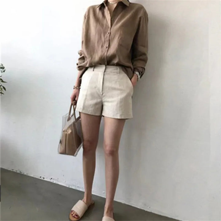 Morgan & Brooke | Open-Collar Linen Shirt