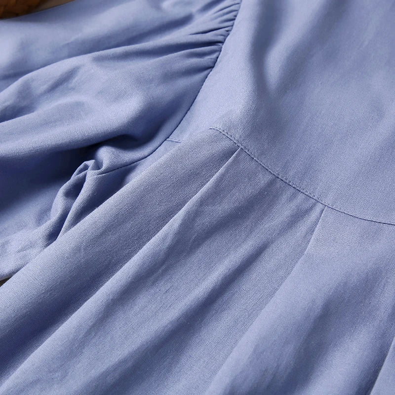 Morgan & Brooke | Gathered Lantern-Sleeve Relaxed-Fit Cotton Blouse