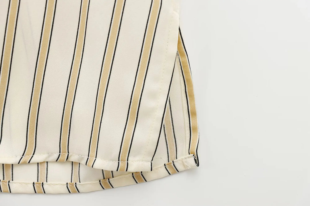 Morgan and Brooke | Striped Button-Up Blouse