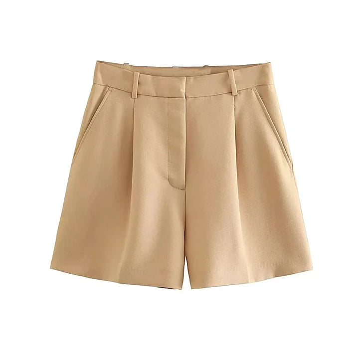Morgan & Brooke | Sand Relaxed Fit Drawstring Cotton-Blend Shorts