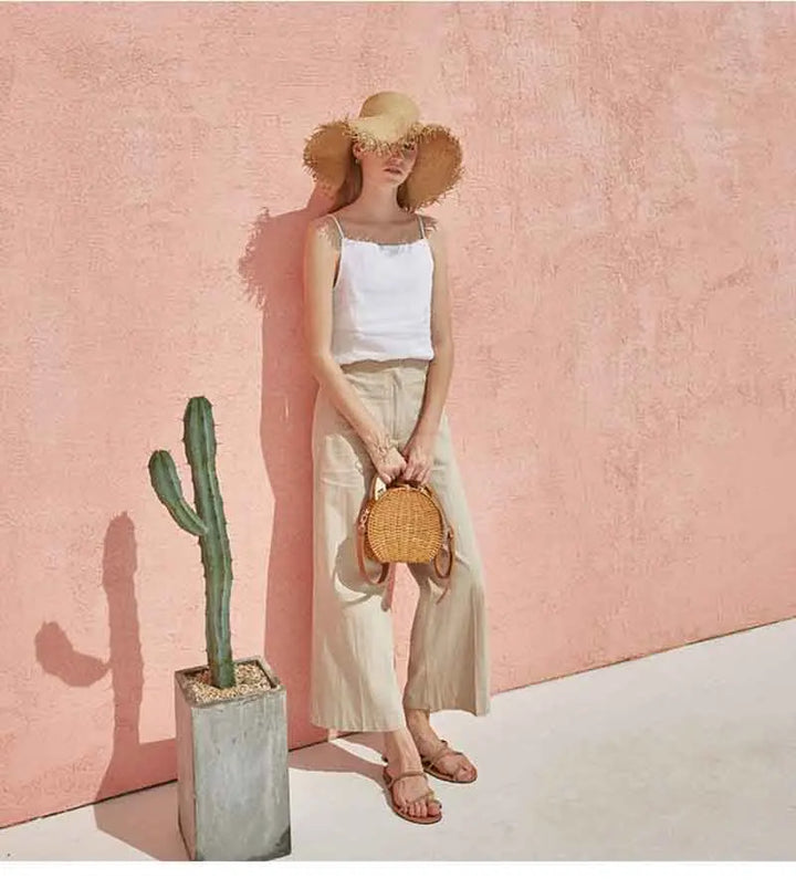 Morgan & Brooke | Satin-Strap Linen Cami