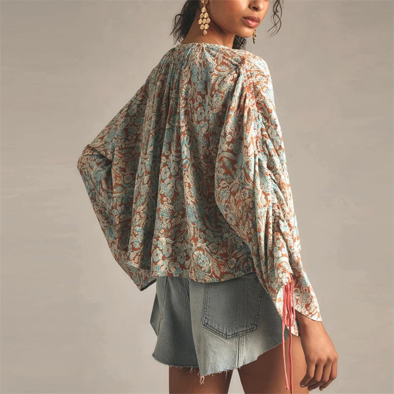 Morgan & Brooke | Ivory Floral Print Viscose Blouse
