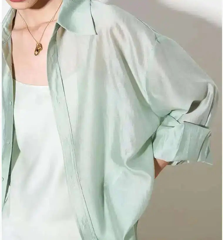 Morgan & Brooke | Ivory Relaxed Fit Silk Poplin Blouse