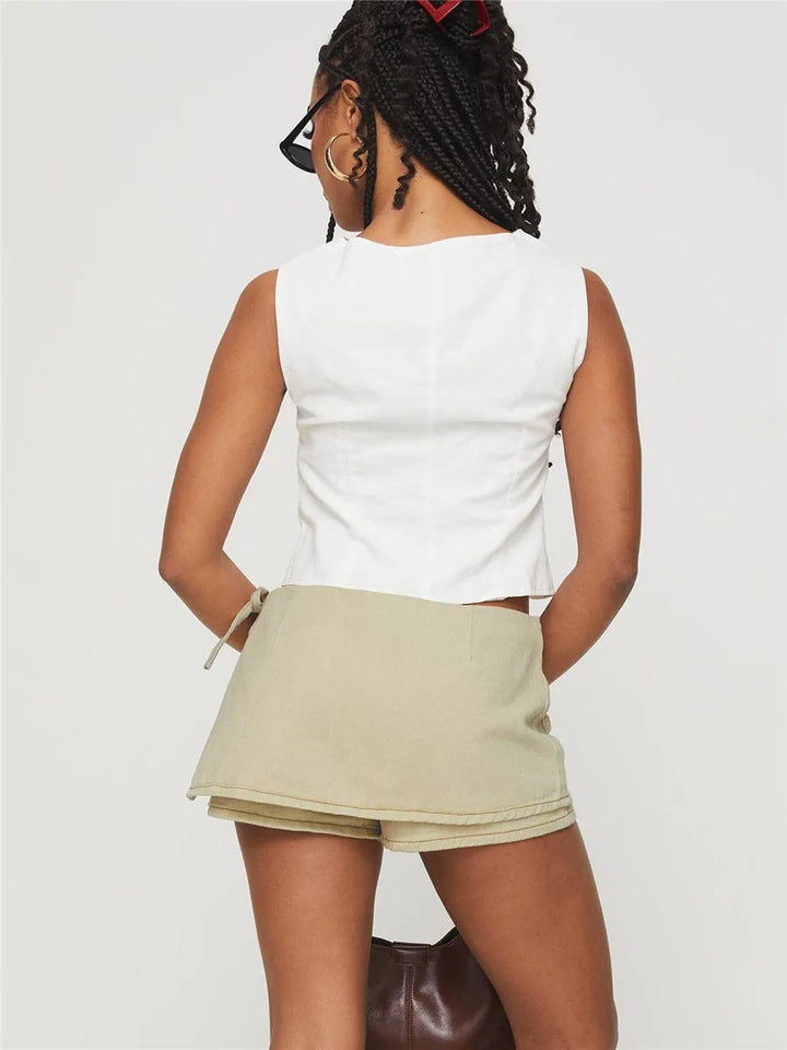 Morgan & Brooke | Black Mini Patch-Pocket Skirt