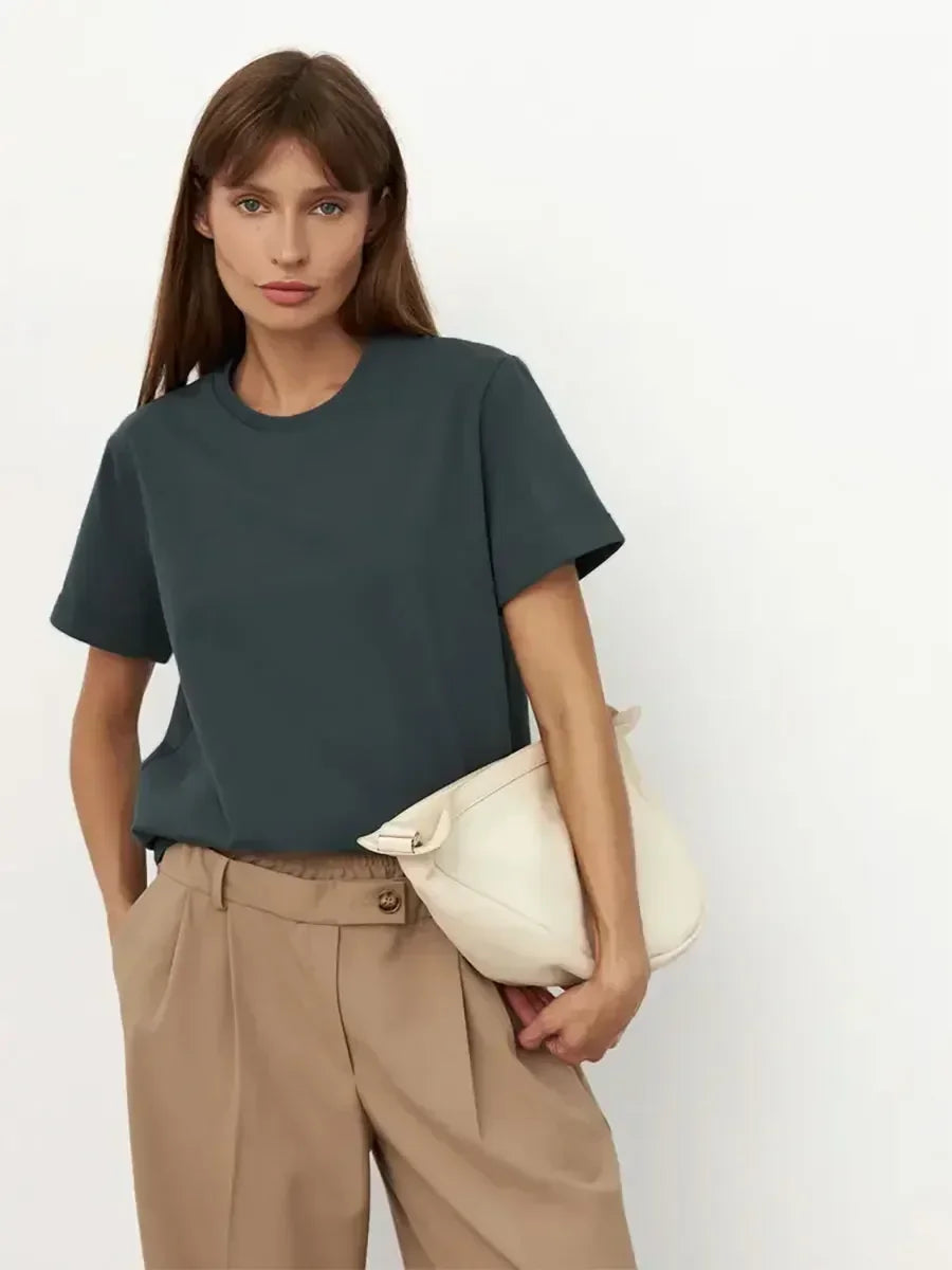 Morgan & Brooke | White Relaxed Fit 100% Cotton Tee