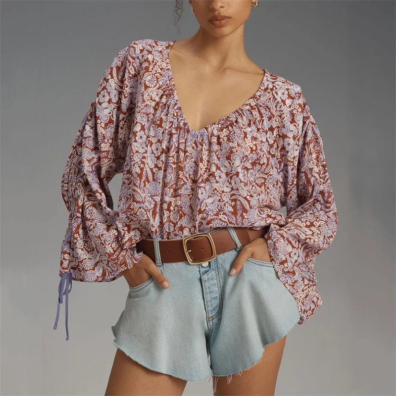 Morgan & Brooke | Ivory Floral Print Viscose Blouse