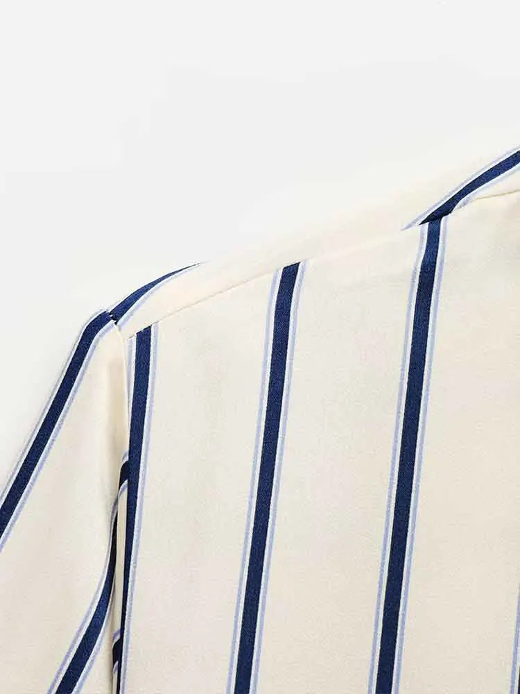 Morgan and Brooke | Striped Button-Up Blouse
