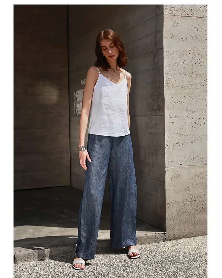 Morgan & Brooke | V-Neck Linen Camisole Top