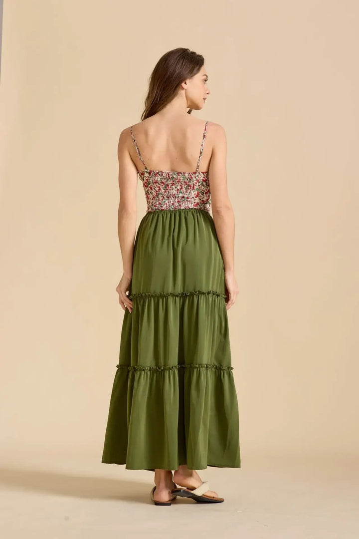Morgan & Brooke | Printed Tiered Lightweight Maxi Skirt