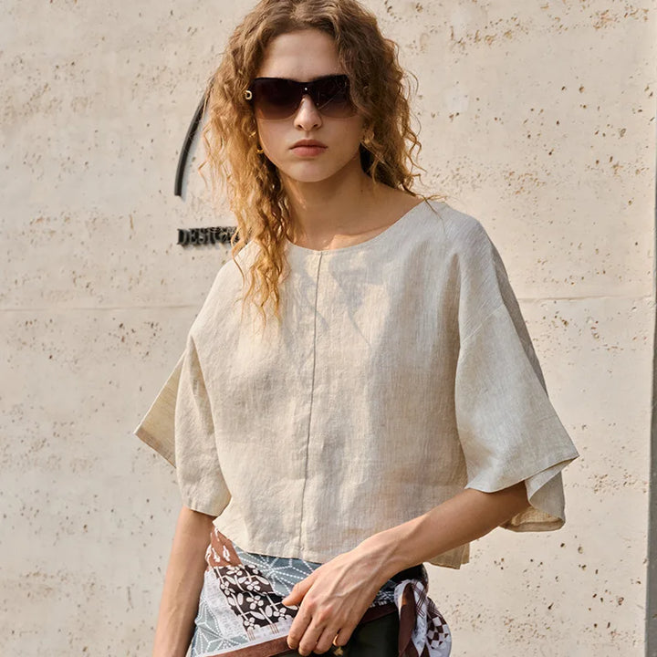 Morgan & Brooke | Flared Sleeve Linen Pullover