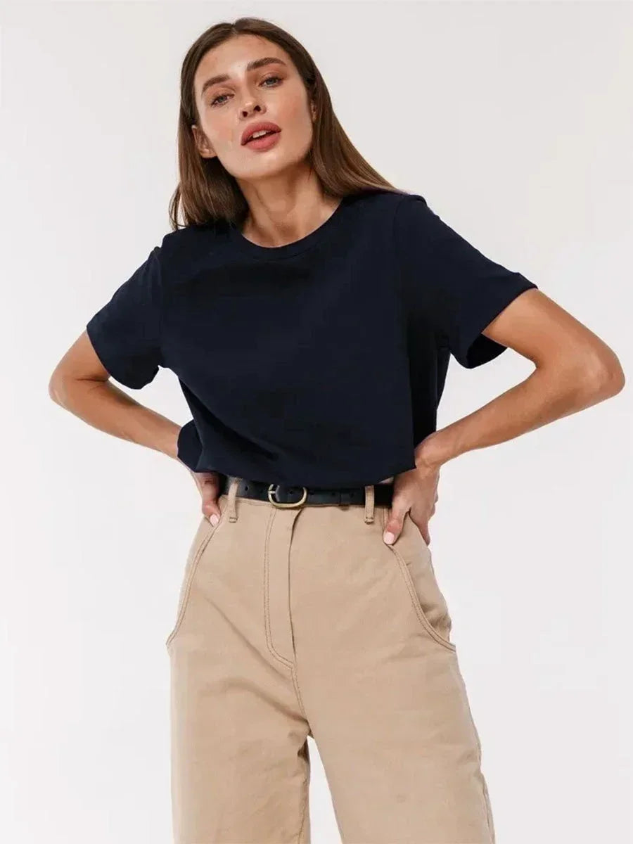 Morgan & Brooke | Relaxed Fit Crew Neck Cotton Tee