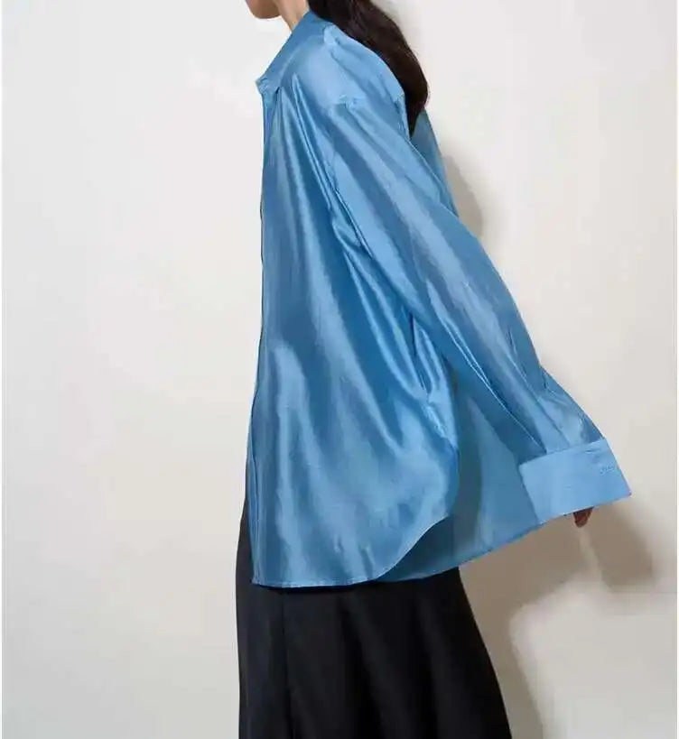 Morgan & Brooke | Ivory Relaxed Fit Silk Poplin Blouse