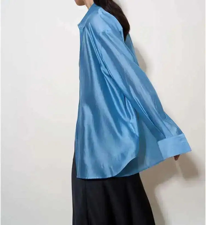 Morgan & Brooke | Ivory Relaxed Fit Silk Poplin Blouse