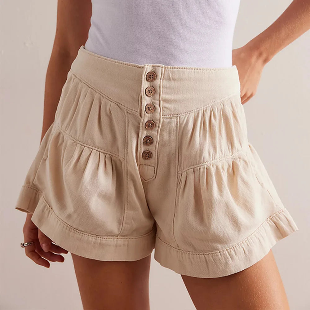 Morgan & Brooke | Navy High-Waist Tailored Cotton-Twill Shorts